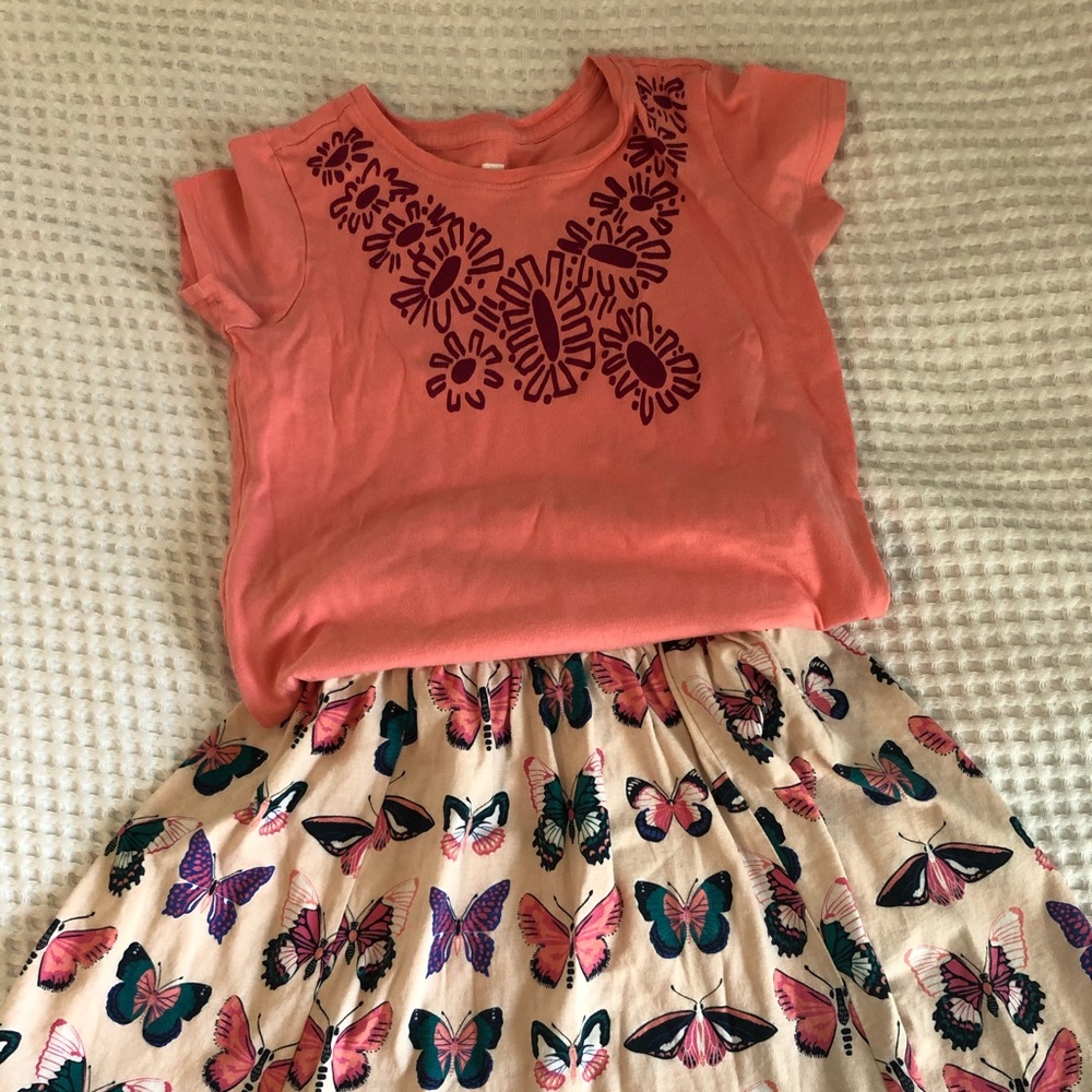 Tea Collection Butterfly shirt and skirt